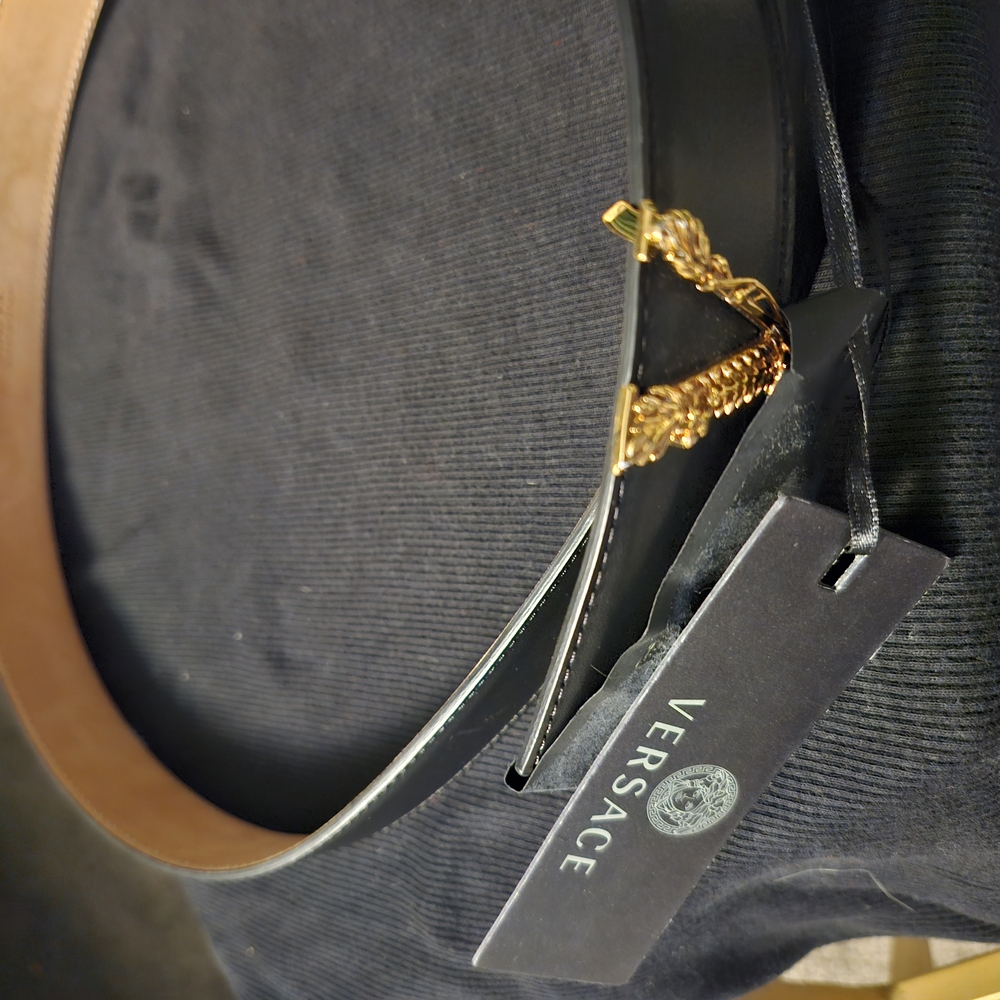 Versace Black and Gold Men's Belt